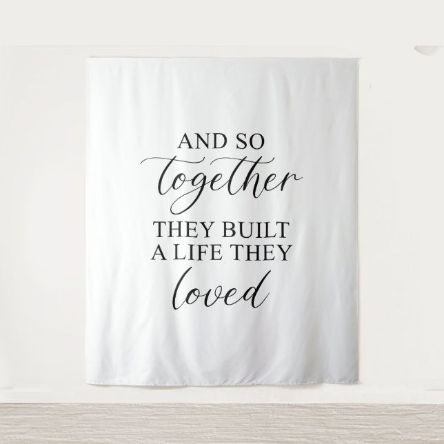 Tapiz Rustic Wedding | Romantic Wedding Quote Banner (Anverso)