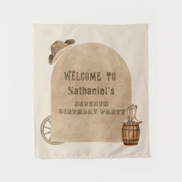 Tapiz Rustic western cowboy  birthday backdrop 