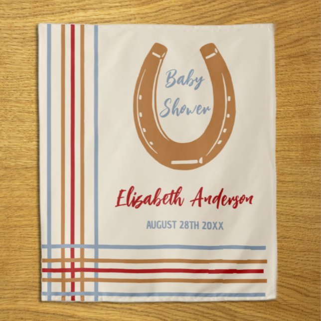 Tapiz Rustic Western Horseshoe Baby Shower (Subido por el creador)