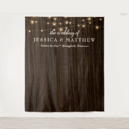 Tapiz Rústica granja Twinkling Luces de fondo Boda