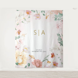 Tapiz Rústico Boda de Flores Silvestres