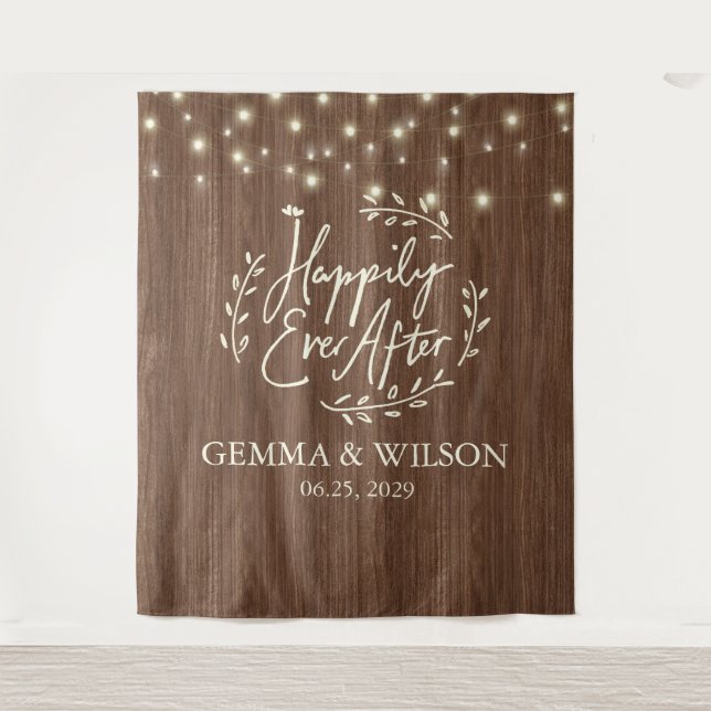 Tapiz Rústico feliz hasta ahora después de Boda de las l (Anverso)