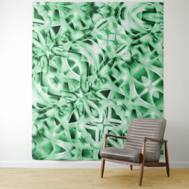 Tapiz Rústico o no, verde blanco raro corte entrelazado