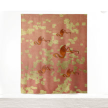 Tapiz Rústico Rosa Flamingos