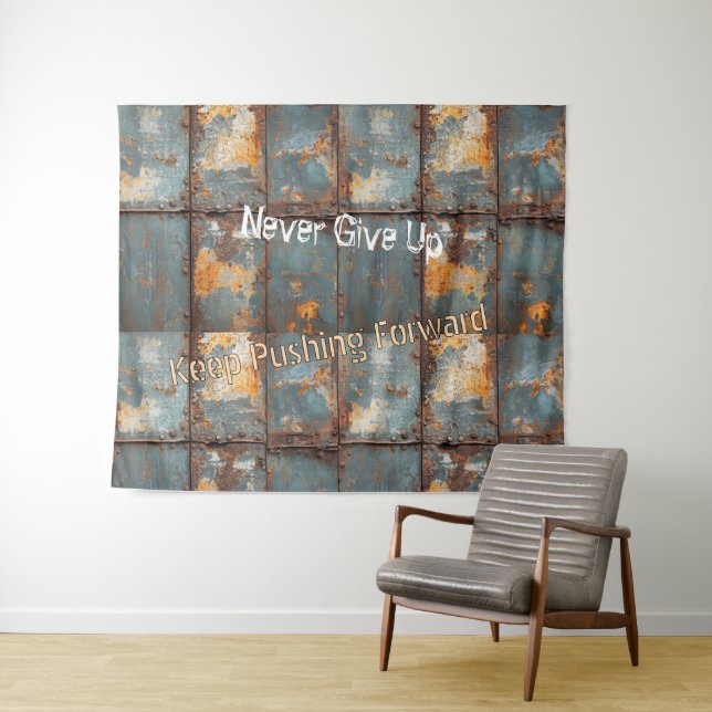 Tapiz Rusty Metal Industrial 2 Text (In situ (horizontal))