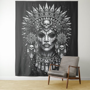 Tapiz Sacerdotisa Coronada de Cráneos — por BurnsInHell