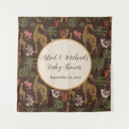 Tapiz Safari Giraffe y Floral Baby Shower