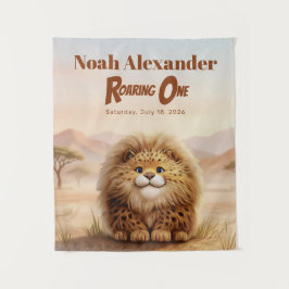 Tapiz Safari Roaring One Fluffy Leopard Birthday Party