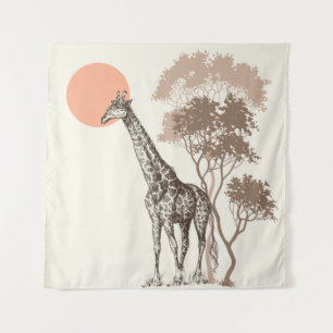 Tapiz Safari Sunset Giraffe Naturaleza