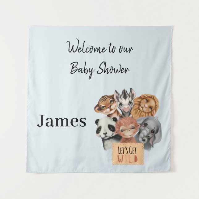 Tapiz Safari wildone baby ducha azul (Anverso)