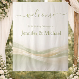 Tapiz Sage Green and Ivory Wedding Sign