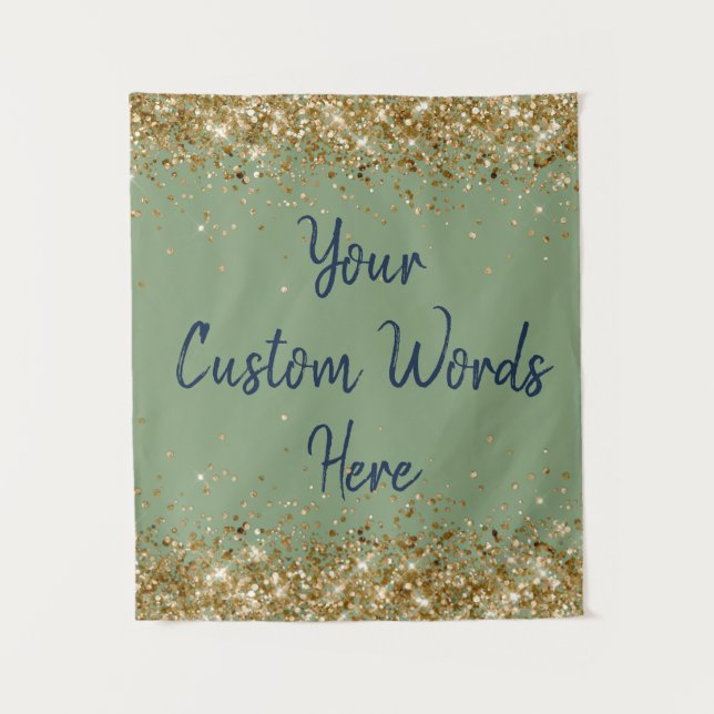 Tapiz Sage Green Backdrop Birday Party Photo Booth (Anverso)
