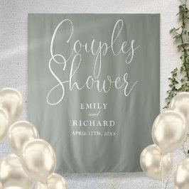 Tapiz Sage Green Couples Wedding Shower Photo Backdrop