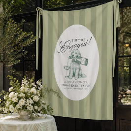 Tapiz Sage Green Golden Doodle Engagement Party