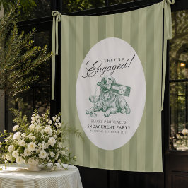 Tapiz Sage Green Golden Retriever Engagement Party
