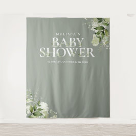 Tapiz Sage Greenery Floral Foto de fondo