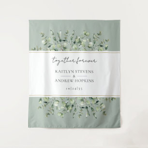 Tapiz Sage Verde Eucalipto Juntos Para Siempre Boda