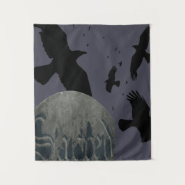 Tapiz Sagrada cosecha de texto gótico con cuerdas y rave