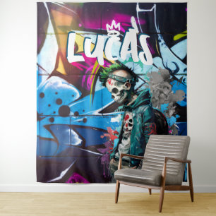 Tapiz Sala de graffiti zombis Decoración Monograma