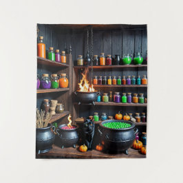 Tapiz Sala de poción de bruja refugio de alquimista mági