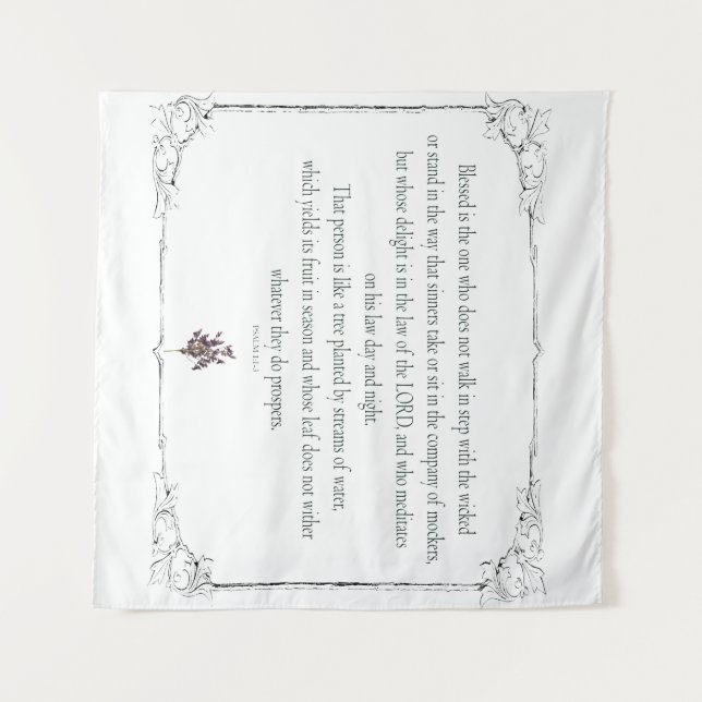 Tapiz Salmo 1-1-3, No caminar al paso con pecadores, (Anverso (horizontal))