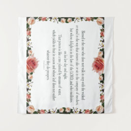 Tapiz Salmo 1 con bordes de flores