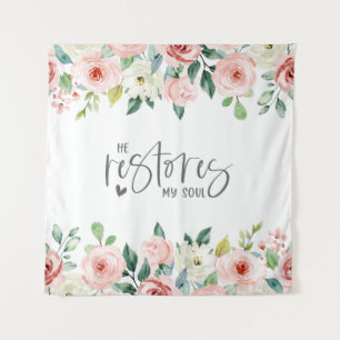 Tapiz Salmo 23:3 Restaura mi versión de la Biblia del Al