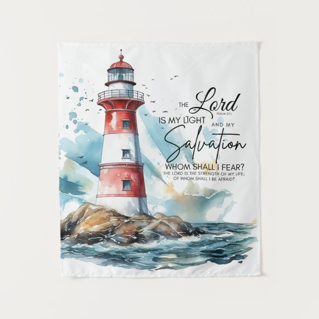 Tapiz Salmo 27:1 Biblia SEÑOR es mi luz y salvación (Anverso)