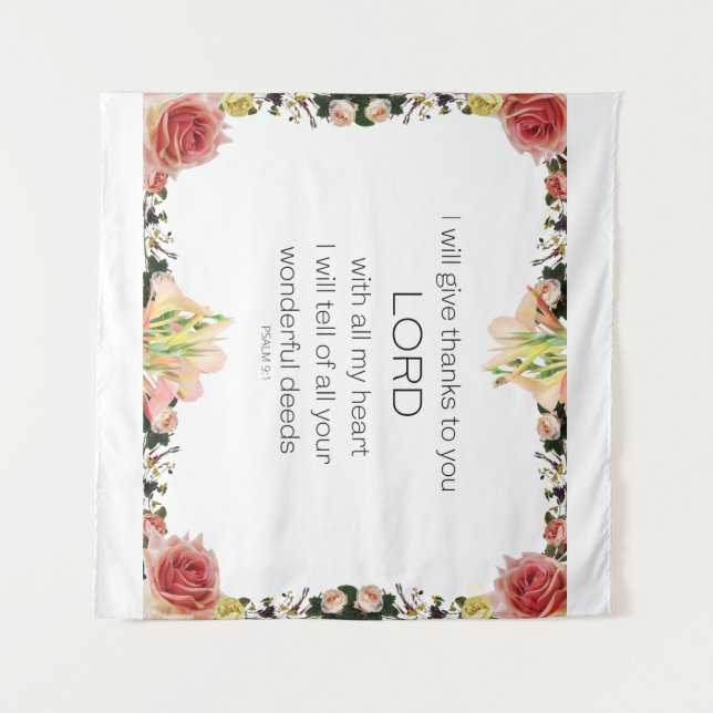 Tapiz Salmo de la Escritura 9, Floral (Anverso (horizontal))