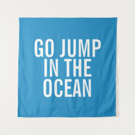 Tapiz Saltar en las vacaciones de Ocean Blue y White