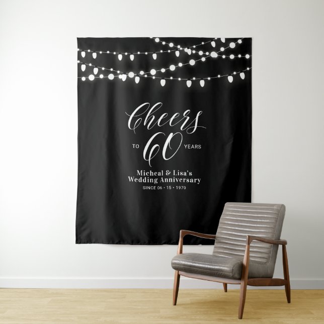 Tapiz Salud por 60 años Black & White 60 Aniversario (In situ)