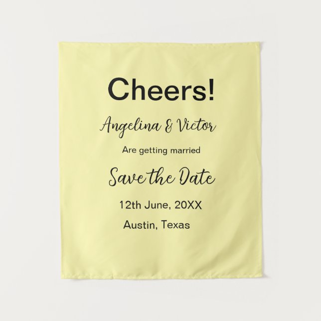 Tapiz Saludos guarda la fecha simple minimalista moderno (Anverso)