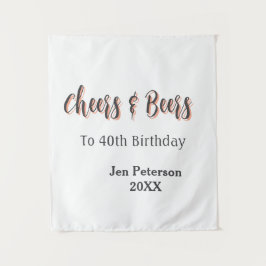 Tapiz Saludos y cervezas para los 40 años de cumpleaños 