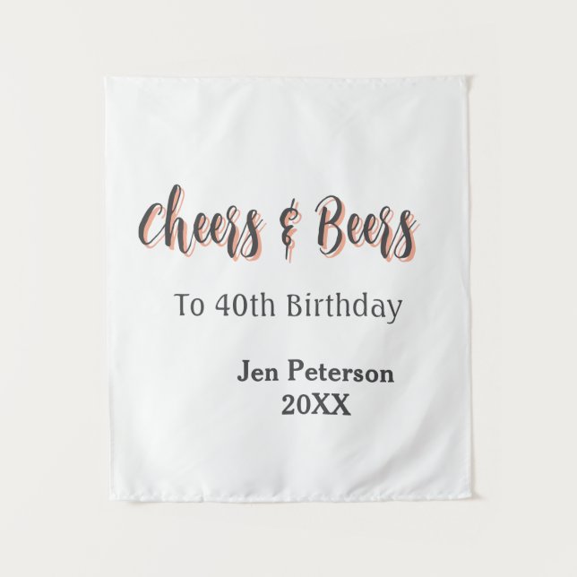 Tapiz Saludos y cervezas para los 40 años de cumpleaños  (Anverso)