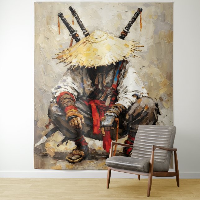 Tapiz Samurai Resting Palette Knife Orange Impasto (In situ)