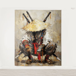 Tapiz Samurai Resting Palette Knife Orange Impasto