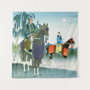 Tapiz Samuráis a Caballo Hasegawa Sadanobu III 1950s