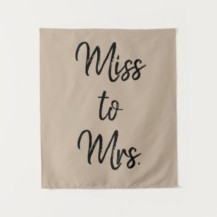 Tapiz Sand Khaki Black Miss to Mrs Banner Bridal Shower