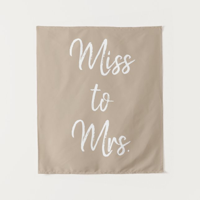 Tapiz Sand Tan Khaki Miss a la señora Banner Bridal Show (Anverso)