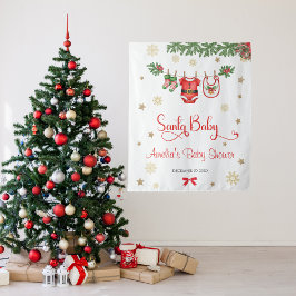 Tapiz Santa Baby Christmas Baby Shower Celebration