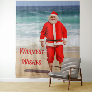 Tapiz Santa Cláusula en Beach Warmest Desearía un humor