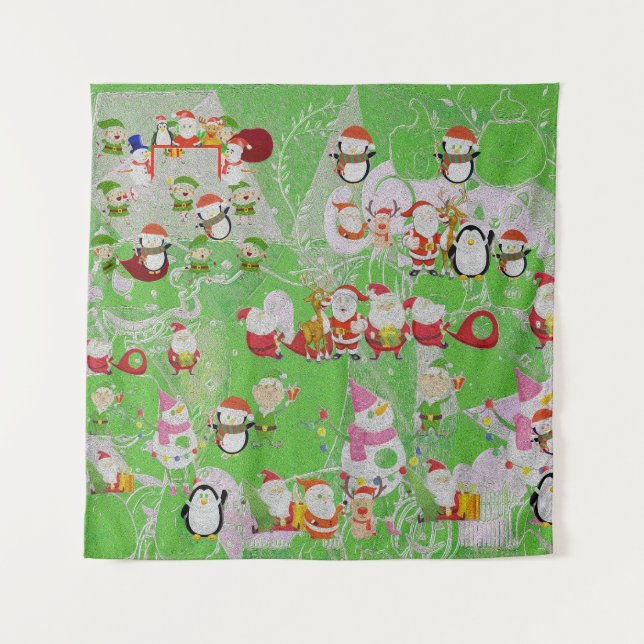 Tapiz Santa Magical Green New Year  (Anverso)