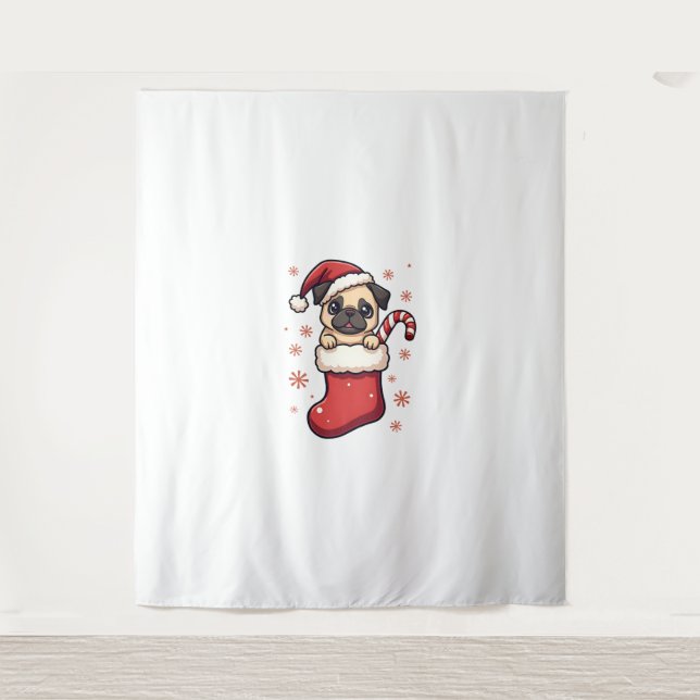 Tapiz Santa Pug Delight (Anverso)
