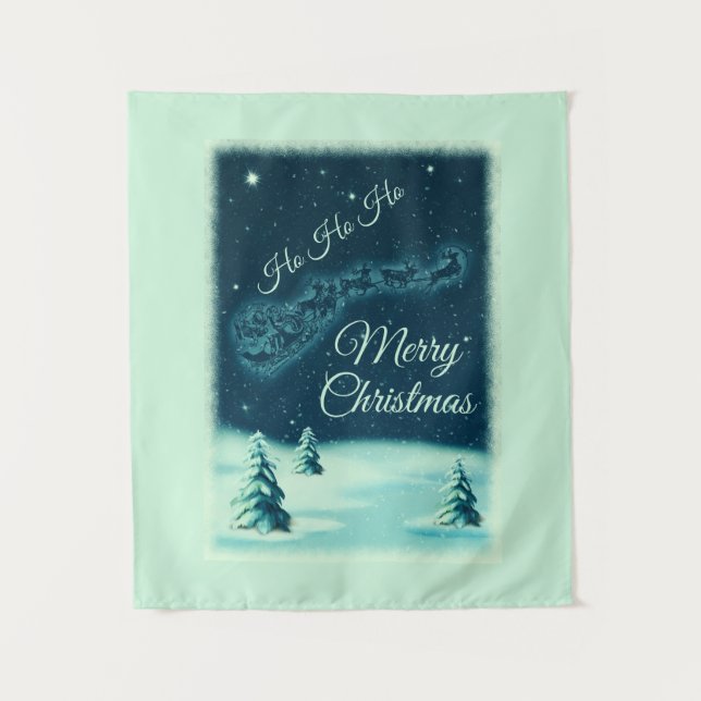 Tapiz Santa y sus Navidades de renos (Anverso)