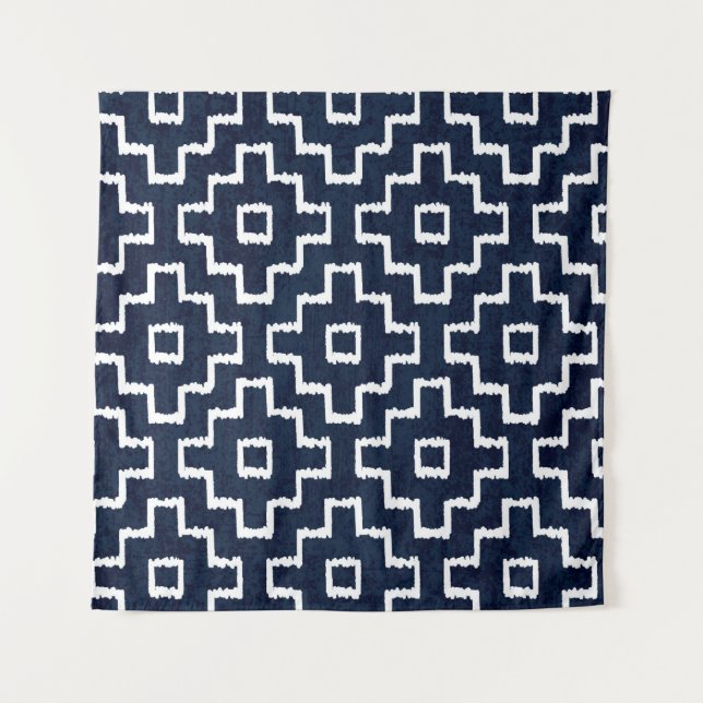 Tapiz Sashiko indigo tinte indigo sin fisuras con tradic (Anverso)