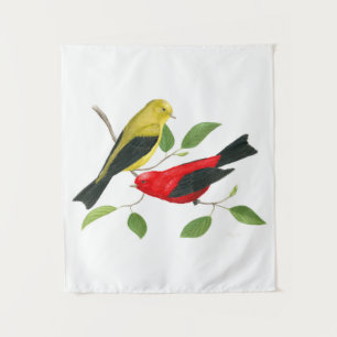 Tapiz Scarlet Tanagers Bird Art