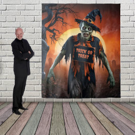 Tapiz Scary Zombie en Graveyard Halloween