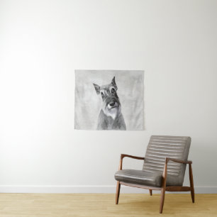 Tapiz Schnauzer (gigante) - Arte de perros original muy