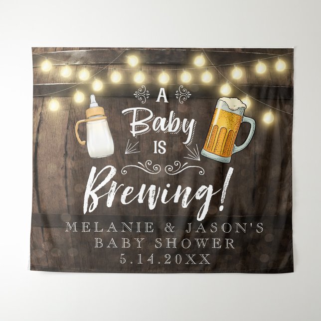 Tapiz Se está preparando un bebé Fiesta de Baby Shower (Baby Is Brewing Backdrop)