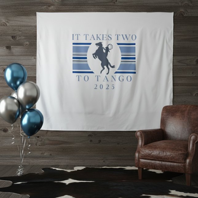 Tapiz Se necesitan dos para el tango - Fiesta de la Bach (Get ready to wrangle up some fun with this stylish It Takes Two to Tango bachelorette design! )